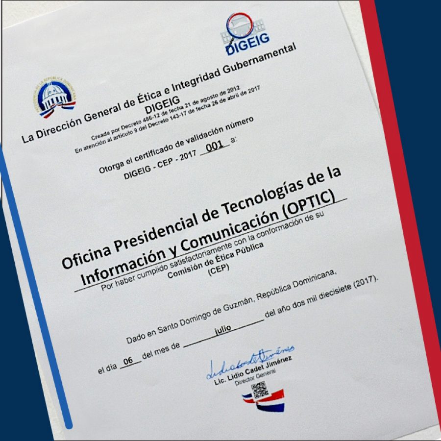 OPTIC institución No. 1 en conformar Comisión de Ética Pública