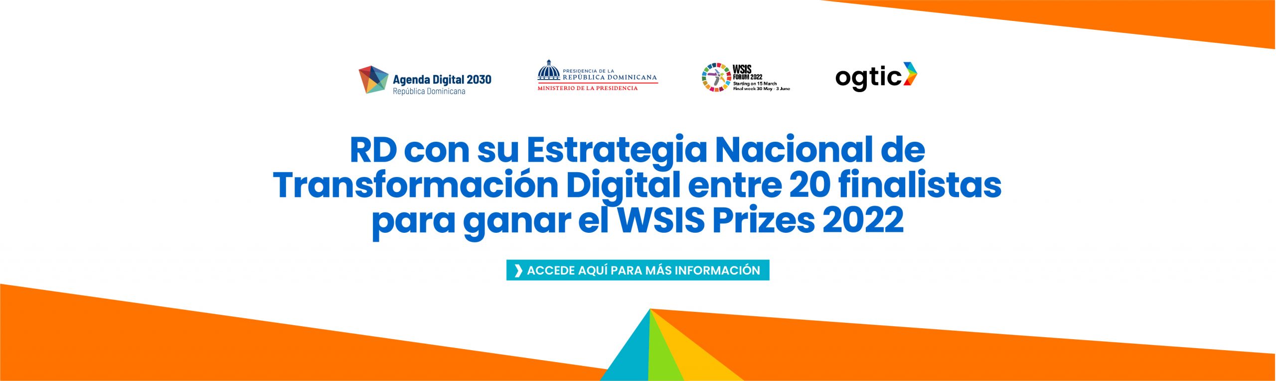 RD con su Estrategia Nacional de Transformación Digital entre 20 finalistas para ganar el WSIS Prizes 2022