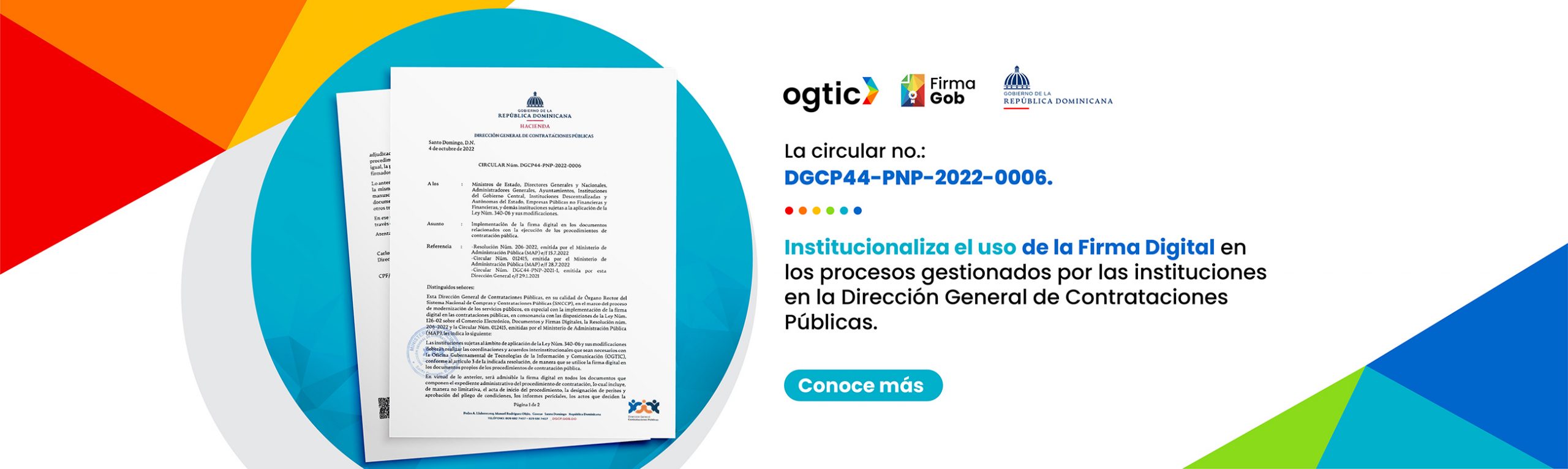 OGTIC y Contrataciones Públicas establecen firma digital para validar los procesos de adjudicaciones